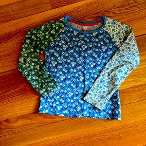 Mini Boden floral cotton long sleeve top